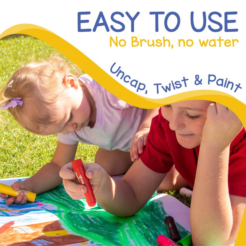 Zenacolor Tempera Paint for Kids and Toddlers - 30 Large Paint Sticks - Washable, Solid, Non Toxic, Mess free Paint Set - Arts and Crafts for Kids - for Wood, Glass, Canvas, or Card painting - Image 5